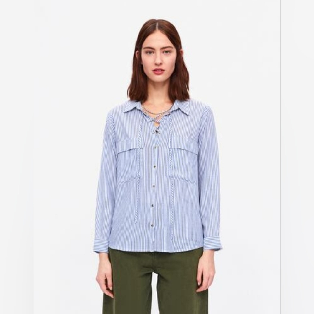 Zara Striped Shirt With A Bow